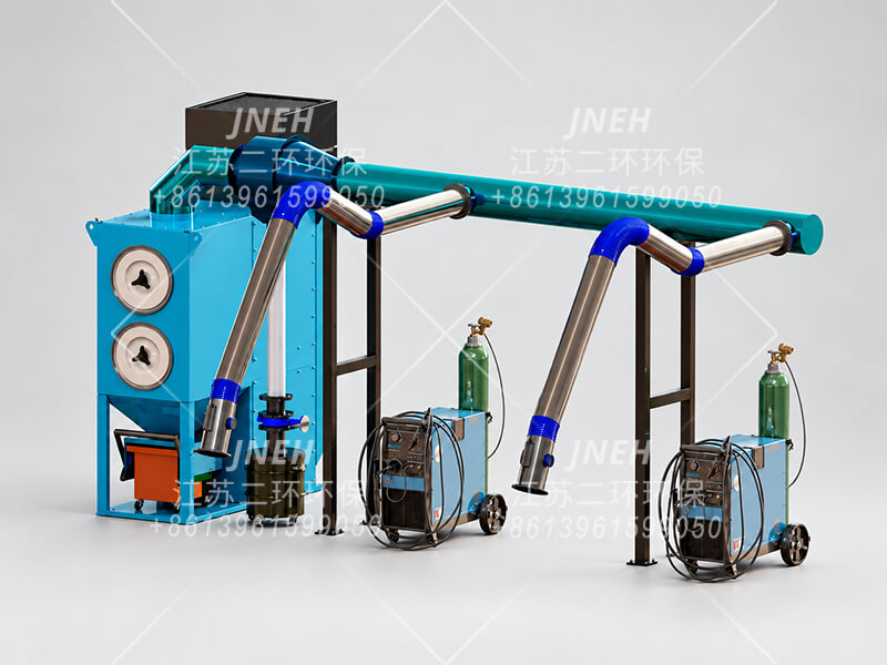配备 HEPA 过滤和两根吸气臂的 EHI-2 一体式滤筒除尘器